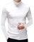Mens Turtleneck Long Sleeve T Shirt Cotton Mock Neck Shirts Turtleneck Sweater Basic Stand Collar Tops White, M