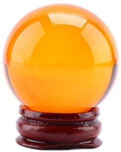 Cyrank Kristallkugel Mit Sockel, Glaskugel mit Ständer, 40mm Natürliche Kristallkugel Für Die Inneneinrichtung, Fengshui Kristallkugel Lensball Für Fotografie – Glas Kugel Wahrsager, Meditation