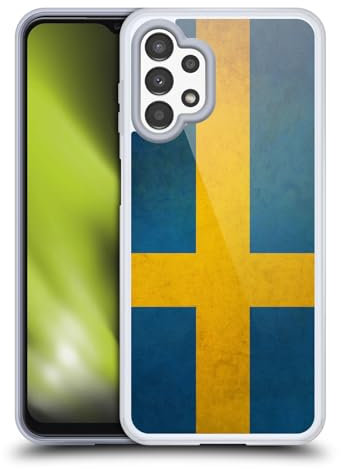 Head Case Designs Sweden Swedish Sverige Flag Vintage Fahnen Gel Handyhülle Hülle [Militärischer Schutzgrad] Kompatibel mit Samsung Galaxy A13 (2022)