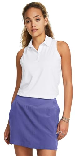 Under Armour Damen Playoff Sleeveless Polo Polohemd, (100) Weiß/Halo Grau/Halo Grau, X-Large