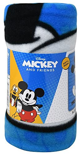 Mickey 45 x 60 Fleece Throw Blanket | Fun Mickey Mouse Fleece Soft Throw Blanket for Girls & Boys | Lightweight Fabric Bed Cover | Cool Bedroom Decor | Kids Comfortable Cozy Throw Blanket