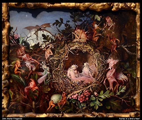 john anster fitzgerald fairies in a birds nest jpb 23392358700 o 1 A3 Poster on Canvas - Filmkunstposter in verschiedenen Größen für Wohn- oder Schlafzimmerideen. Randlose Kultfilmbilder, klassische
