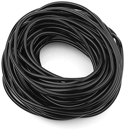 Micro Drip Irrigation Tubing 20m UV Resistant 4x7mm | Flexible black PVC hose, for garden beds greenhouse landscaping, fits standard drip fittings emitters