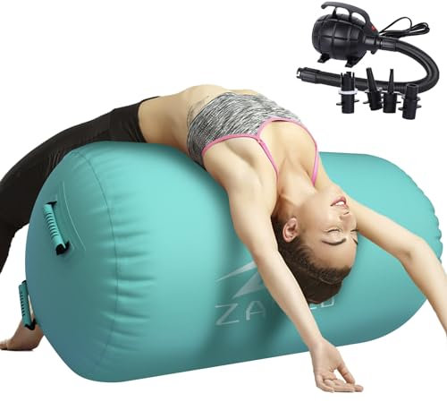 Aufblasbare Air Roll, Gymnastik Air Roller Tumbling Matten mit Elektrischer Pumpe Air Rolle Barrel Luft Rollen Trainingsmatte Airspot Gymnastikmatte für Training Fitness Yoga Zuhause Gym