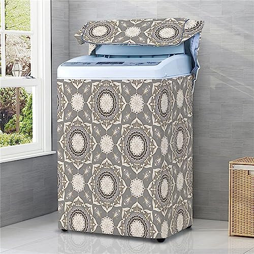 Odot Washing Machine Cover Top Load Waterproof Dustproof Washer Machine Dryer Protector Sunscreen Washer Dryer Cover for Most Top Load Washer Dryer (XL Capacity 8.5-12kg,Vintage)