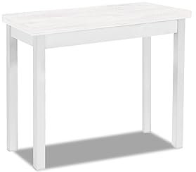 ASTIMESA Mesa de Cocina Extensible de Libro sin cajón - 80x40 cm (80x80 cm) - Estructura Color Blanca - Tapa Laminado Color Boreal