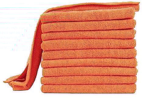 Premium Mikrofaser Putztuch 10er Set, Mikrofasertuch Extra Saugstark, Putzlappen Schwere Qualität 300 g/m², Microfaser Allzwecktücher für Barista, Auto, Haushalt, 40 x 40 cm Orange