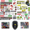 Fogli Adesivi per Moto 90 Pz Adesivo Auto Adesivi Impermeabili in Vinile, Kit Stickers Adesivi, Adesivi per Moto da Cross, Adesivi per Kit Moto, per Moto, Caschi, Motociclette, Skateboard