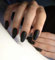 MouyouGlow Press on Nails Kurz,Ballerina Schwarz Einfarbige Mattiert Halloween Fake Nails Kunstnägel mit Nagelkleber,Black Solid Matt Künstliche Fingernägel