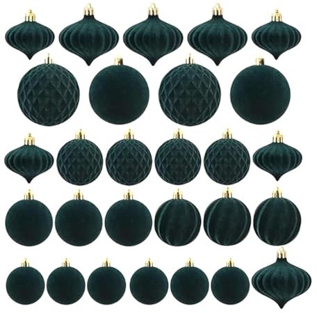 25 Stück Samt-Weihnachtskugeln, beflockte Weihnachtskugeln, rot-grüne Samt-Weihnachtskugeln für Weihnachtsbaum, Heimdekoration, dekoratives Ornament für Urlaub, Weihnachten, Hochzeit, Zuhause, Par,