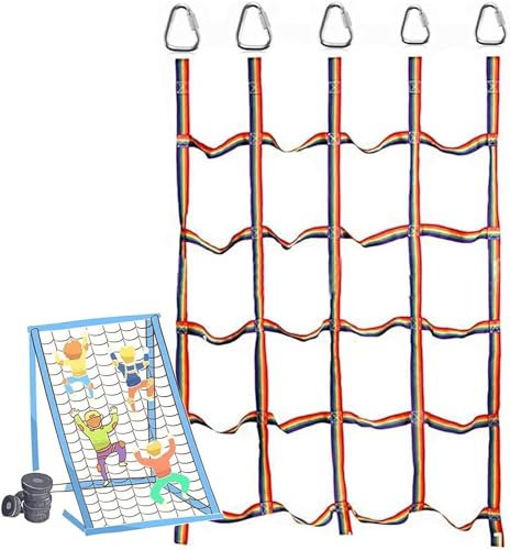 MaiBuL LNENW Kletternetz for Kinder, buntes Klettern, Frachtseil, Leiter, Gurtbandnetz for Hinterhof, Baumhaus, Hindernisparcours, Training Customization Safety Rope Net für Kinder