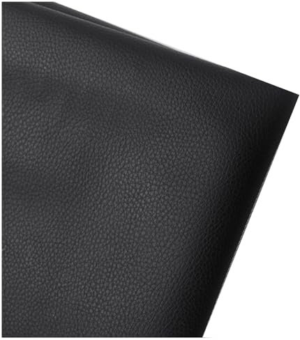 Kunstleder Stoff Schwarz 160cm Breiter Rindsleder Optik Leder Polsterstoff Bezugsstoff für Autositze, Sofa, Möbel, Handwerk, DIY-Projekte(Size:160x100cm,Color:Schwarz)