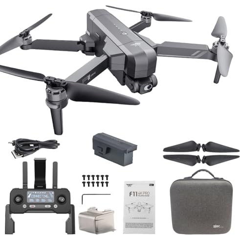 Ledovan SJRC F11S 4K Pro GPS HD Camera Drone, Profesional 2 Axis Gimbal 3KM RC Quadcopter, 27 min per batteria, motore brushless, ritorno automatico a casa, seguimi (1 Battery)