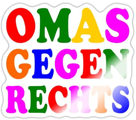 Spreadshirt Omas Gegen Rechts Farbenfroh Anti Rassismus Sticker, max. 10x10 cm, 10 x 10 cm, Weiß glänzend