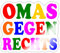 Spreadshirt Omas Gegen Rechts Farbenfroh Anti Rassismus Sticker, max. 10x10 cm, 10 x 10 cm, Weiß glänzend