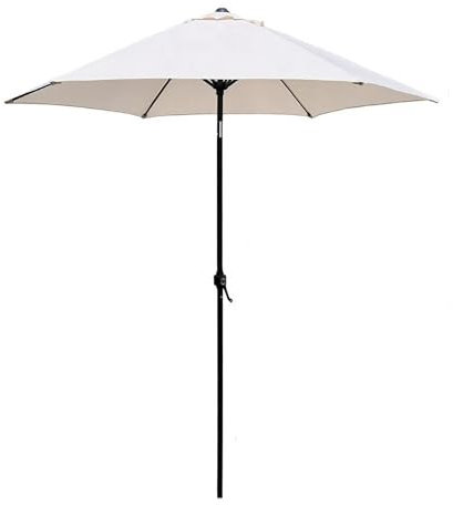 NYASAA Parasol en Aier Rond Polyester 180g/m² Manivelle Inclinable Ø 2.3 m