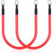 2 cavi batteria M8 30 cm, 12 V, cavo di ricarica per auto con capicorda ad anello M8, 10 mm², cavo di massa per auto, camion, moto, camper, marina