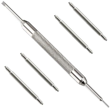 22mm Spring Bar Pins | 1.8mm | Premium 4 Pack with Tool | Heavy Duty Stainless Steel | Watch and Strap Repair | Replacement Waterproof Springbar Set | Ideal for Watch Bands and Bracelets (22 mm)