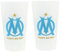 OLYMPIQUE DE MARSEILLE 2 x Verre gobelet éco cup 600 ml OM - Collection officielle Fabriqué en France