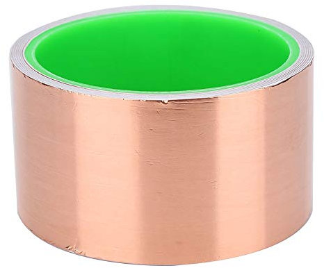 SPYMINNPOO Kupferfolienband, Doppelseitiges Leitfähiges Kupferband, Vielseitig Verwendbar, Stark Klebendes Kupferband für Gitarre, EMI-Abschirmung, Elektrische Reparaturen (5 cm * 5,5 m)