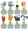 Xsstarmi 40 Packung Film Thema Cupcake Toppers Cola Popcorn Theater Cupcake Picks Movie Night Kuchendekorationen für Film Thema Hollywood Film Jubiläum Geburtstag Party Zubehör