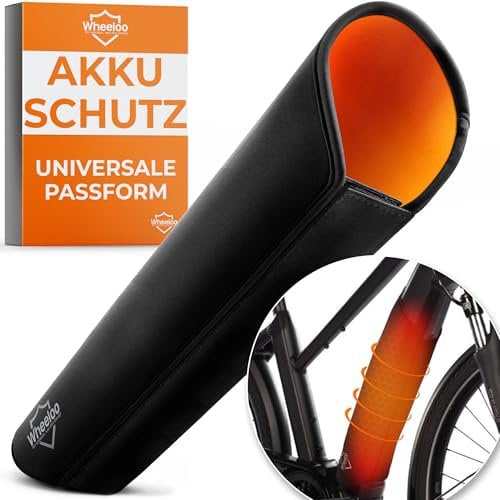 E-Bike Akku Schutzhülle mit Flaschenhalter Öffnung I Ebike Schutz mit Reißverschluss + Tasche I für mehr Reichweite I universale Passform I Fahrrad Abdeckung für integrierte E bike Akkus I WHEELOO