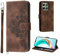Auslbin Hülle für Honor X6b 4G 6.56 Blumen Tasche, 5 Kartenfächer Handyhülle für Honor X6b /JDY-LX1 Vintage-Stil PU-Leder Flip Schutzhülle, Braun