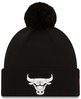 New Era Chicago Bulls NBA Mütze Basketball Winter Bommel warm Teamlogo schwarz - One-Size