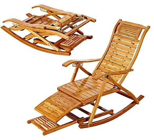 YQZQXWA Schaukelstuhl Sessel Holz Liegestuhl Sommer Sonne Klappstuhl Loungen Schaukelstuhl Deck Relaxen Liege Liege Sitz Indoor Outdoor benötigt Innovate