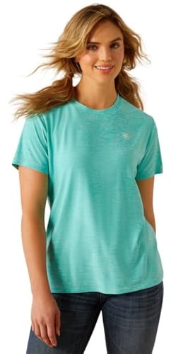 Ariat Damen Laguna Logo Shirt, Blue Turquoise, Groß