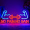 LMSIGNLY Keine Schmerzen Keine Gewinne Neon Zeichen für Gym Dekor Gym Neon Licht Hantel LED Zeichen Gewichtheben LED Neon Zeichen Muskel Neon Licht Zeichen für Fitness Club Sport Wandkunst