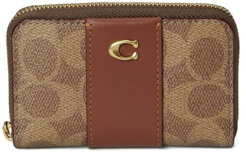 Coach Petit étui zippé pour femme - Pochettes pour cartes de voyageurs, B4/caramel clair, taille unique, B4/Caramel brun clair, Taille unique