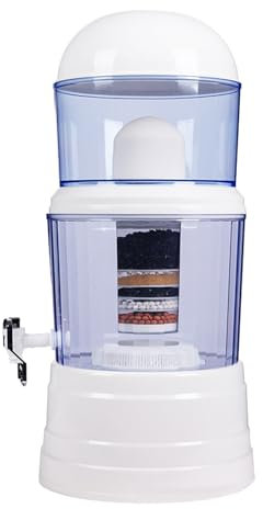 Water System Dispenser with Tap, Large Capacity 14L Alkaline Water Dispenser, Food Grade PP Countertop Water Filtering Disperser for Home, Office