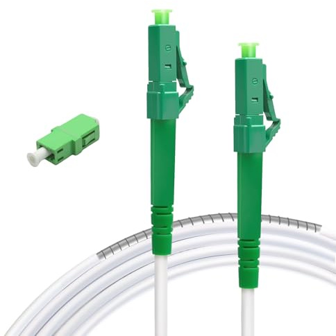 Vesperia 10m(32.8ft) Armored Network Fibre Optic Cable LC/APC to LC/APC OS2 Simplex Singlemode 9/125μm LSZH FTTH 3.0mm Patch Cord Fiber Cables with Adapter Coupler