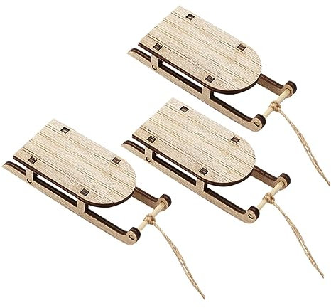 KAILIKETIY 3 Stück Kleiner Holzschlitten, Tischdeko Weihnachten Feier