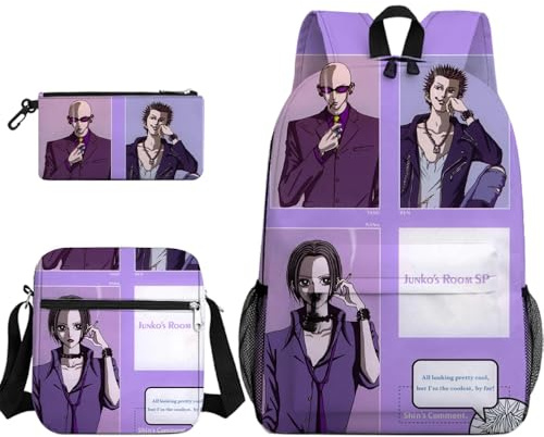 Xinnice Anime Rucksack Osaki Nana Schultasche Komatsu Nana Federtasche Umhängetasche 3-teilig Anime Schoolbag Set Schulrucksack Jungen