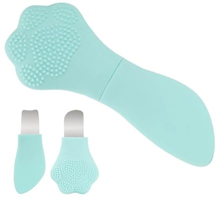Spatola Viso Detergente Esfoliante In Silicone A Doppia Punta | Raschietto Per Viso E Naso A Forma Di Di Gatto Per Naso Fronte Mento Donne Uso Quotidiano Viaggio Pulizia Pre Trucco