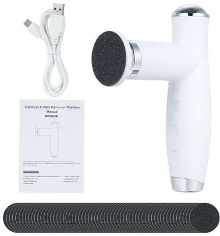 OPPWONG Dissolvant électrique de Callosités pour les Pieds, Broyeur de Pieds Rechargeable sans Fil avec 60 Disques de Papier de Verre, Outil de Pédicure pour l'élimination des Peaux Mortes Dures,