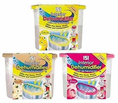 3 x Scented Interior Dehumidifier VANILLA,LEMON and ROSE