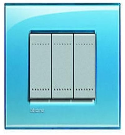 Bticino Piastra Livinglight, blu intenso, 4 moduli, forma rettangolare