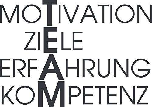 GRAZDesign Wandtattoo Sprüche Team, Erfolg, Motivation, Ziele für Betrieb, Büro, Sport Wandaufkleber - 81x57cm / 073 dunkelgrau