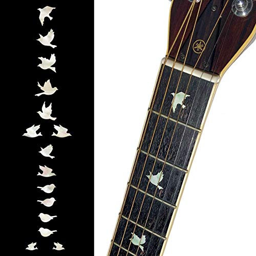 Inlay Sticker Griffbrett Position Marker für Gitarren & Bass Doves,Weiß Perle