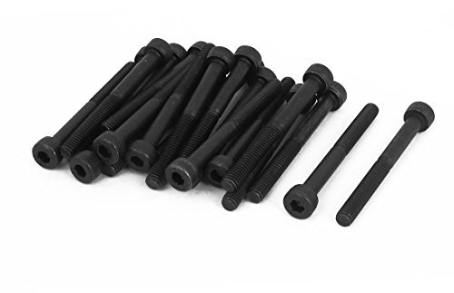 sourcing map 20 Stück M4 x 40mm Schwarz 12.9 Legierung Stahl Innensechskantschraube Zylinderschraube Bolzen