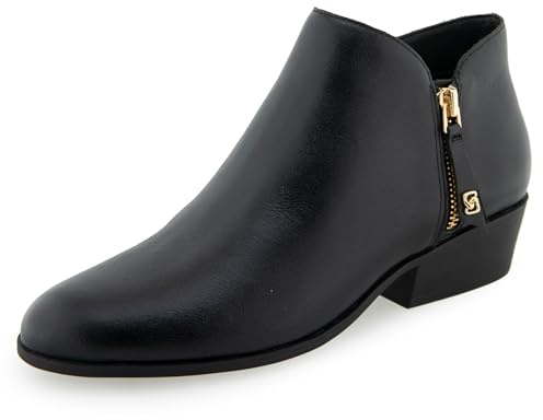Aerosoles Women's COLLAROY Ankle Bootie, BLACK BURNISHED LEATHER, 8.5M