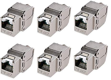 Cable Matters6-Pack, Cat 6a Metal Shielded RJ45 Keystone Jack