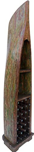GURU SHOP Boot Regal, Weinregal, Bücherregal aus Altem Bootsrumpf 200 cm - Boot 7, Braun, Bücherregale & Küchenregale