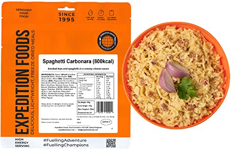 EXPEDITION FOODS expeditionfoods.com Spaghetti Carbonara (High Energy Serving / 800KCAL) | Freeze-Dried Camping & Hiking Food