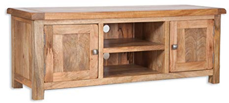 Oak and Pine Online Odisha Solid Mango Wood Flatscreen Plasma Tv Unit Cabinet Fully Assembled Living Room Furniture