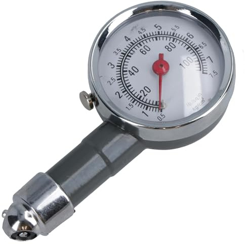 Tyre Pressure Gauge With Dial Push On Air Release 0-100 PSI