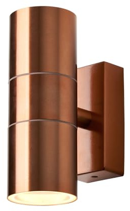 LITECRAFT Kenn Up & Down Outdoor Wall Light, Copper | IP65 Rated, GU10, Garden